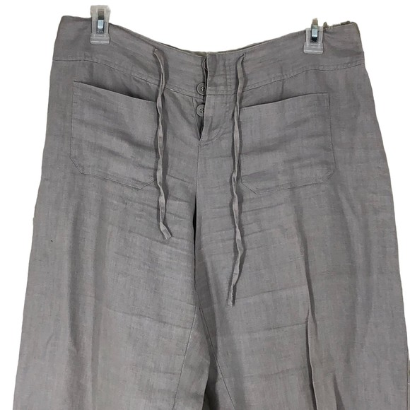 100% Beige Linen Pants, Button Fly, Drawstring Waist, Workshop Andrea Jovine 10 - Picture 3 of 8